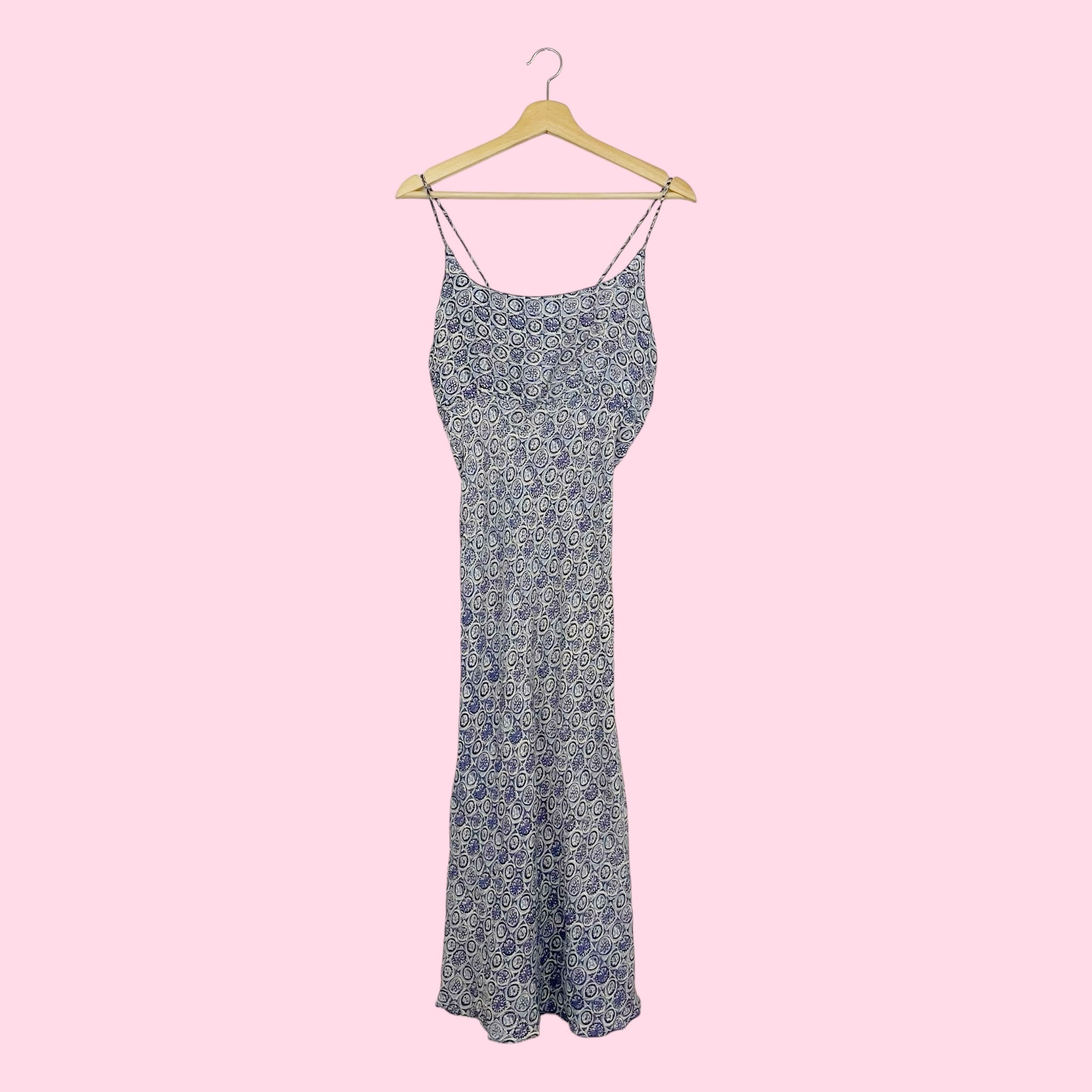 PRINTED RAYON MIDI DRESS (M/L)