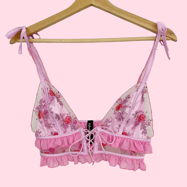 FOR LOVE & LEMONS ROSE BLOOM TRIANGLE BRA (S)