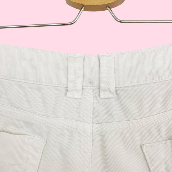 WHITE LOW RISE SHORTS (S/M)