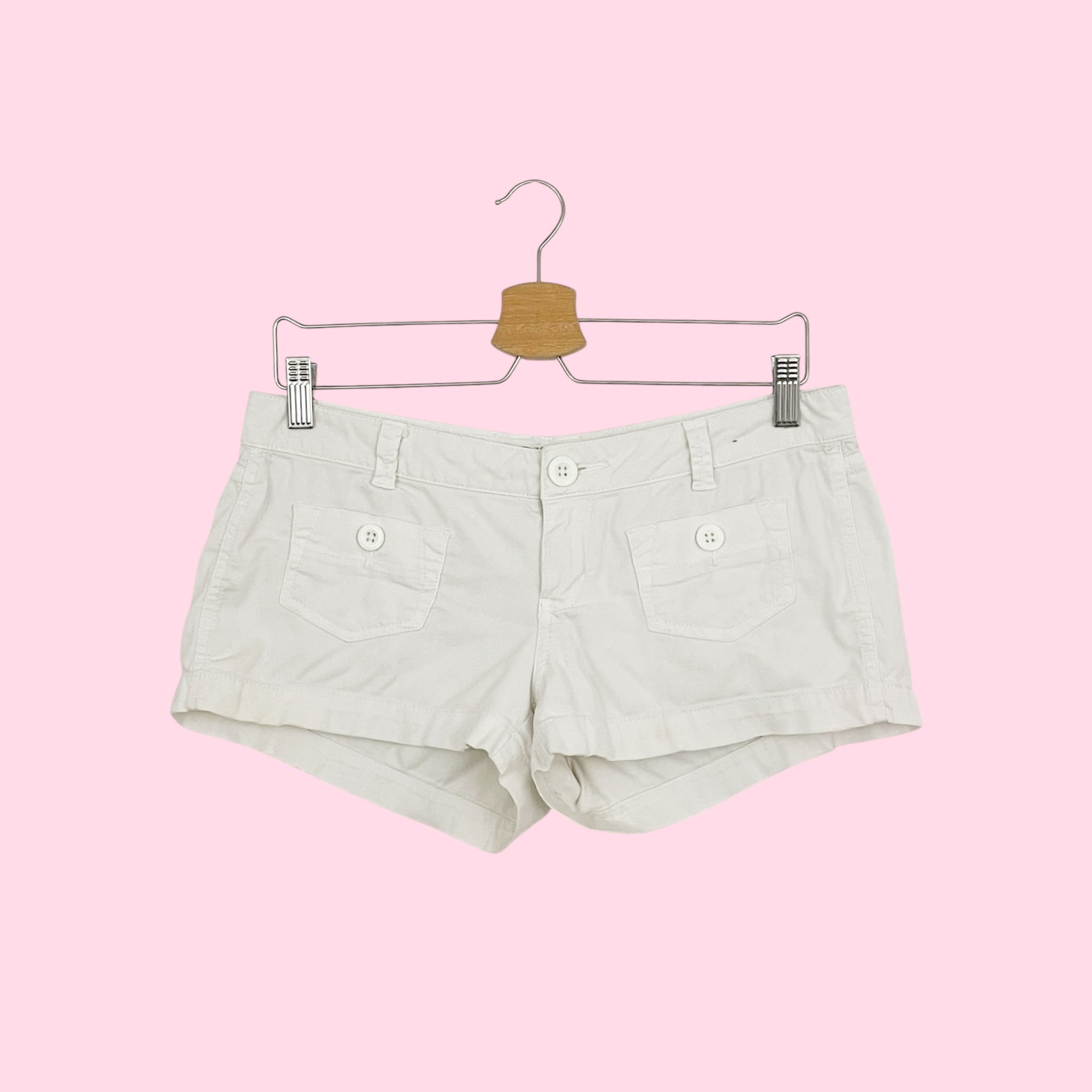 WHITE LOW RISE SHORTS (S/M)