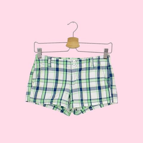 Y2K PLAID MICRO MINI SHORTS (00)