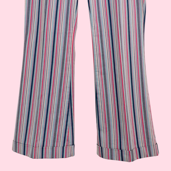 Vertical Striped Low Rise Flare Pants (4)