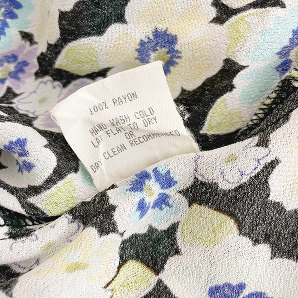 90S FLORAL RAYON MAXI DRESS (M)