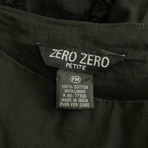 Y2K Black Cotton Ruffle Midi Skirt (S)