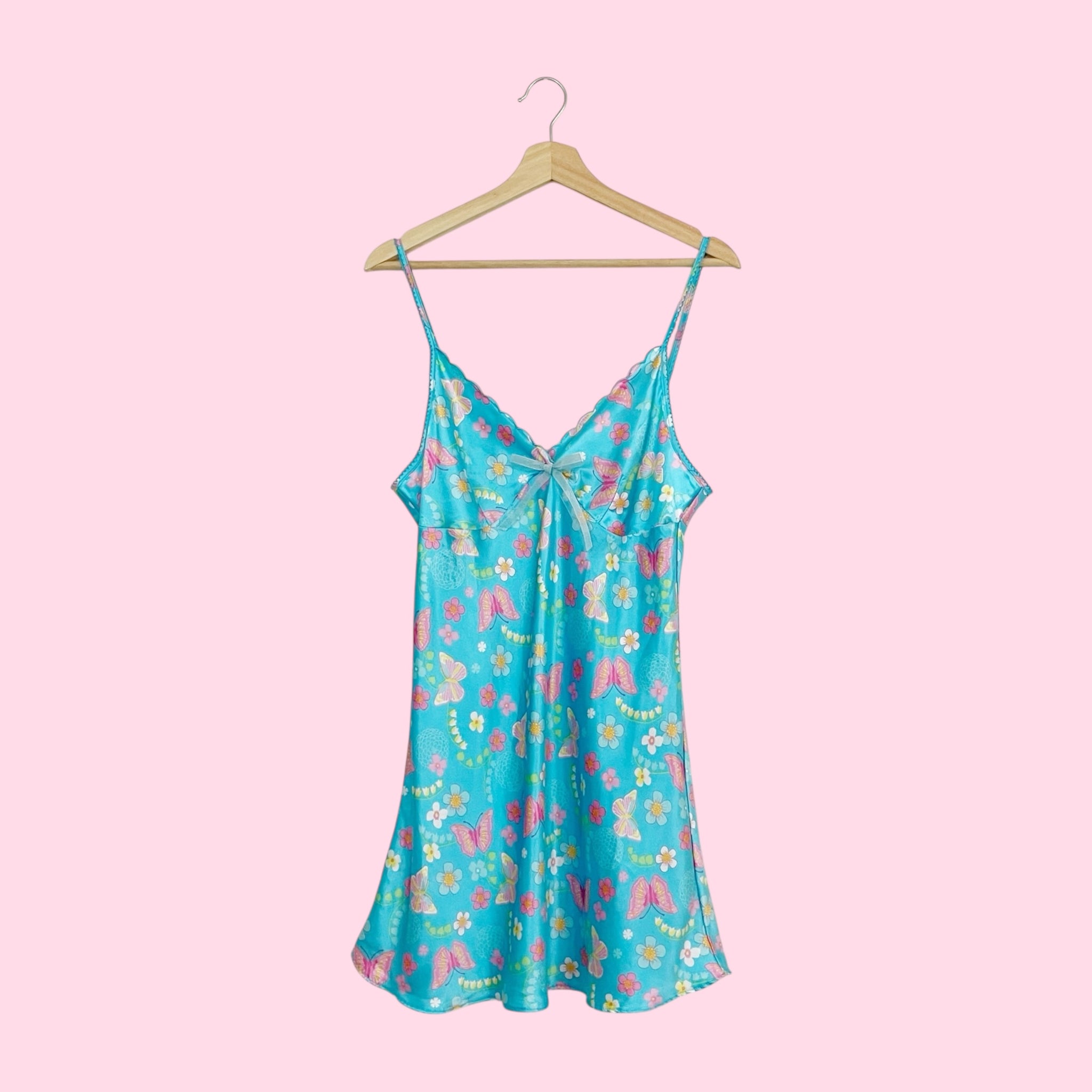 BUTTERFLY FLORAL PRINT SLIP DRESS (M)