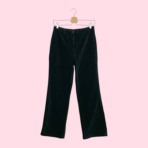 BLACK VELVET PINSTRIPE PANTS (6)