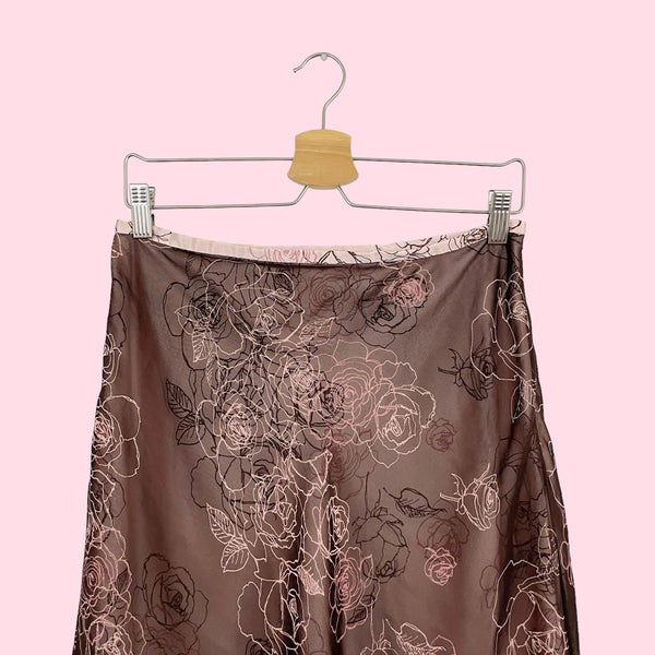 BROWN FLORAL MIDI SKIRT (8)