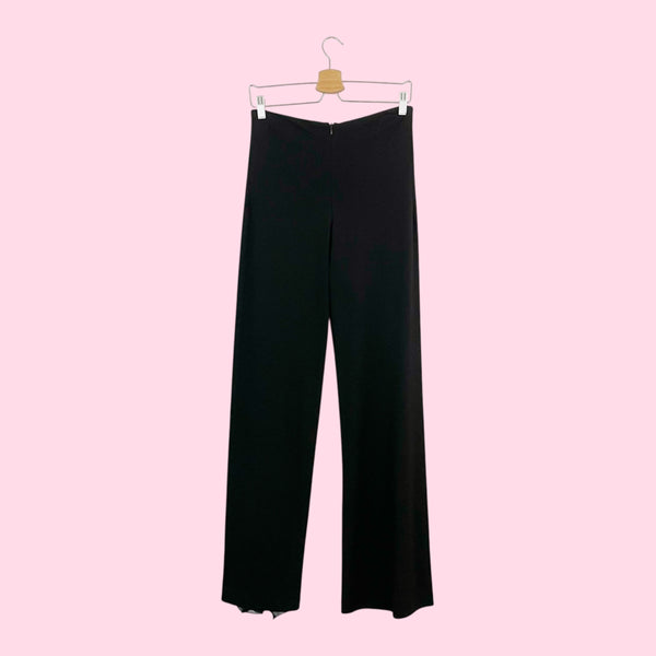 Y2K Bebe Black Ruffle Pants (28)
