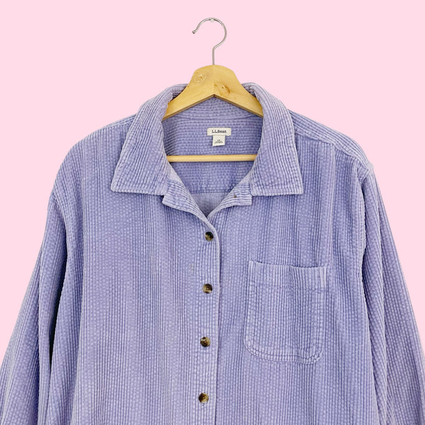 LL BEAN LAVENDER CORDUROY SHIRT (1X)