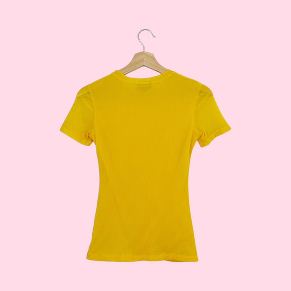 PETIT POIS YELLOW MESH TOP (S)