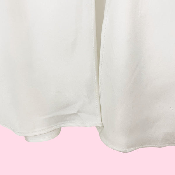 VICTORIA'S SECRET WHITE OPEN TIE FRONT BABYDOLL (M)