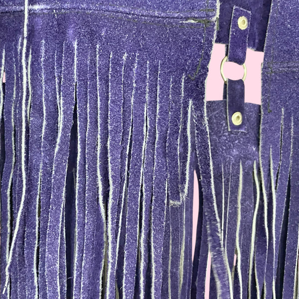 60S / 70S PURPLE SUEDE FRINGE VEST (M)