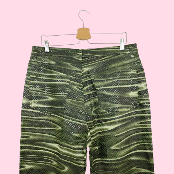 GREEN PSYCHEDELIC BOOTCUT PANTS (18/20)