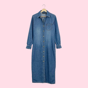 DENIM L/S MAXI DRESS (S/M)