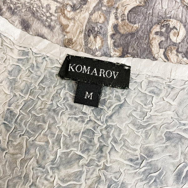 KOMAROV PAISLEY PRINT WRINKLE BLOUSE (M)