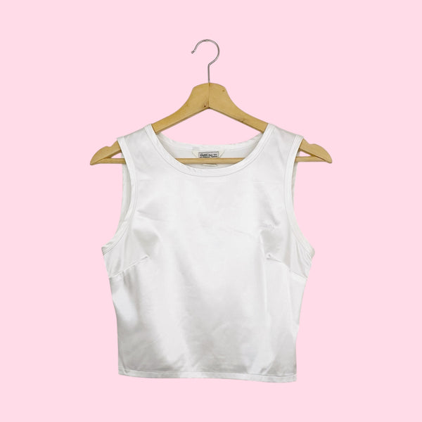GUESS JEANS WHITE SATIN TANK (S)