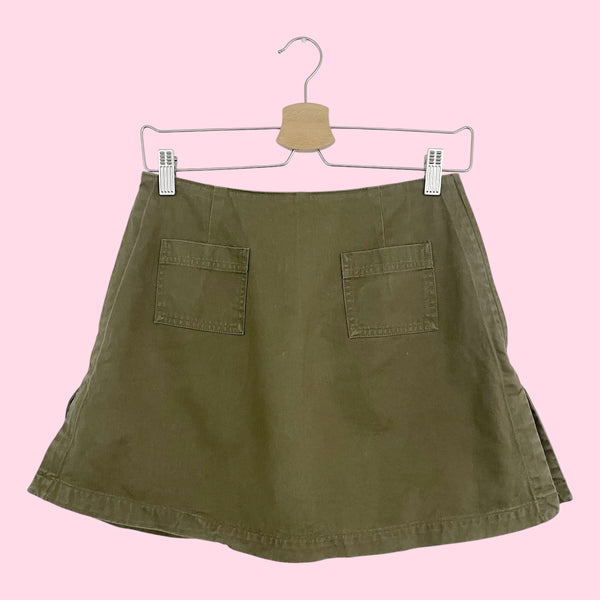 OLIVE GREEN COTTON MINI SKORT (26)