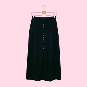 BLACK BUTTON MAXI SKIRT (S/M)