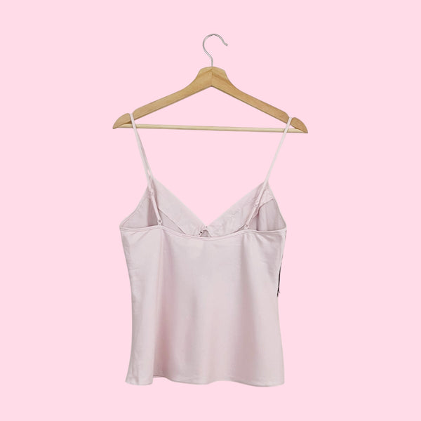PINK + BLACK LACE SLIP TANK (M)