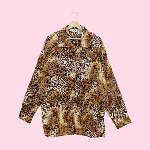 ANIMAL PRINT OVERSIZED BLOUSE (XXL)