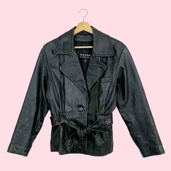 WILSON'S LEATHER BELTED JACKET (M)