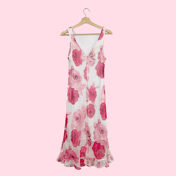 ROSE PRINT MIDI DRESS (6/8)