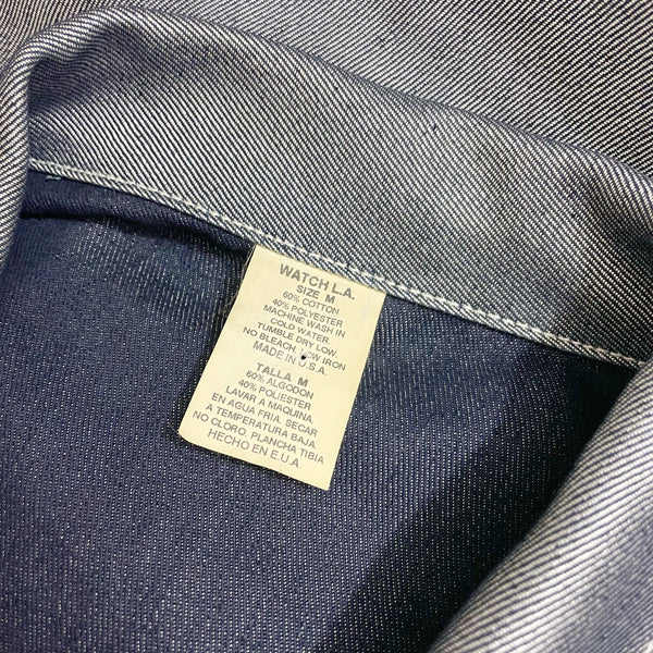 90S METALLIC BLUE DENIM JACKET (M)