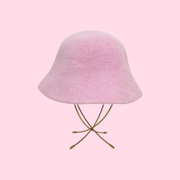 KANGOL PINK ANGORA BUCKET HAT