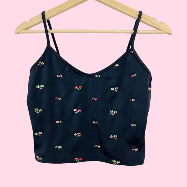 FLORAL EMBROIDERED TANKINI TOP (M)
