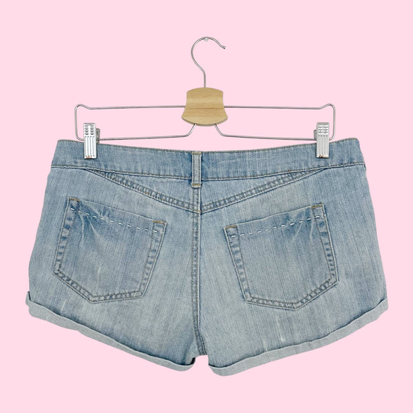 Y2K FOREVER 21 LOW RISE DENIM SHORTS (M)