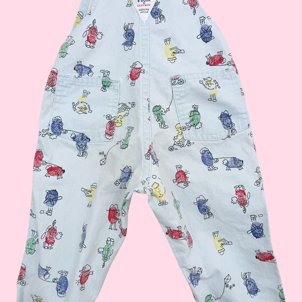 90S OSHKOSH B'GOSH THUMBPRINT OVERALLS (2T)