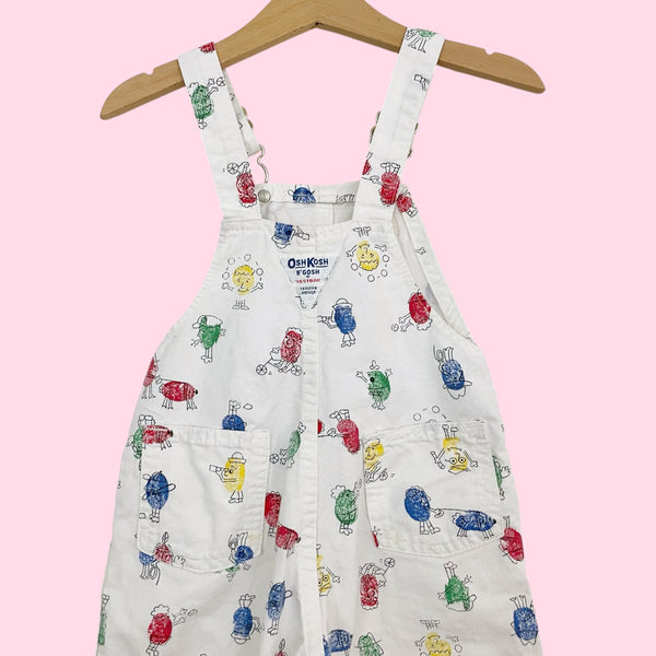 90S OSHKOSH B'GOSH THUMBPRINT OVERALLS (3T)