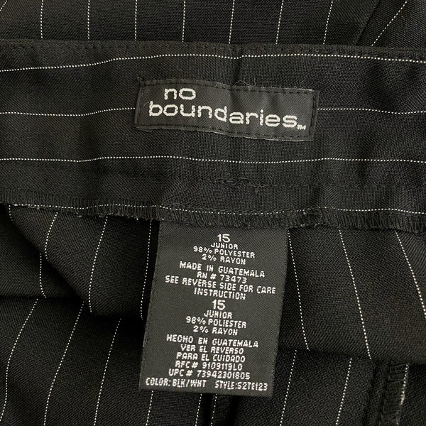BLACK PINSTRIPE CUFFED OFFICE SIREN PANTS (13)