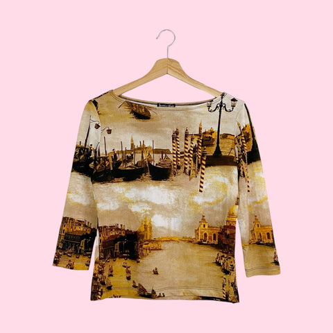 VENICE CANAL PRINT TOP (M)