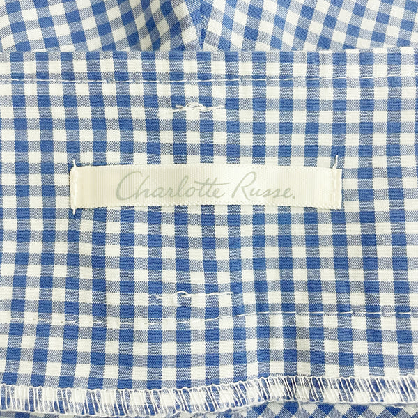 BLUE GINGHAM LOW RISE SHORTS (M)