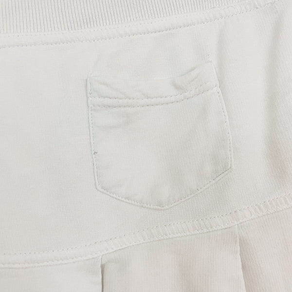 Y2K WHITE COTTON PLEATED MINI SKORT (M)