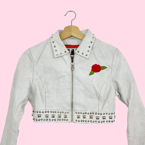 WILSON'S LEATHER GUNS N' ROSES CROPPED MOTO JACKET (S)