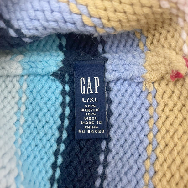 Y2K Gap Rainbow Striped Beanie (L/XL)