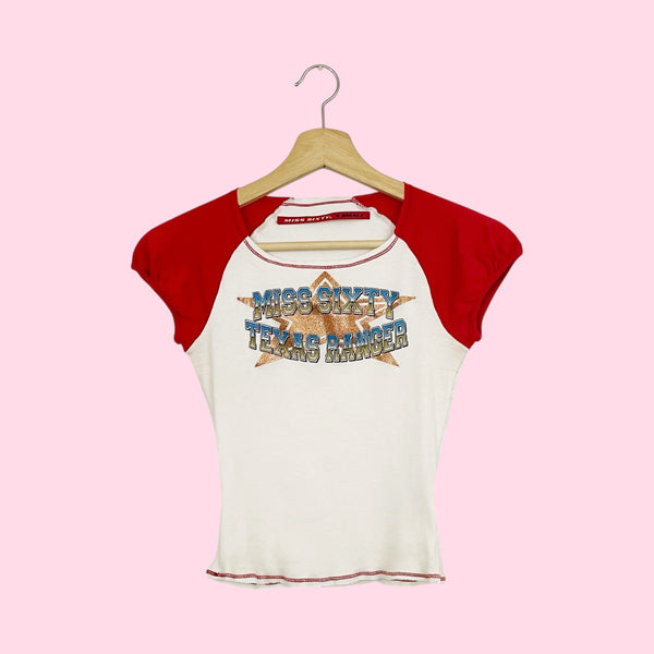 MISS SIXTY TEXAS RANGER BABY TEE (XS)