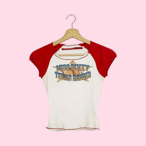 MISS SIXTY TEXAS RANGER BABY TEE (XS)