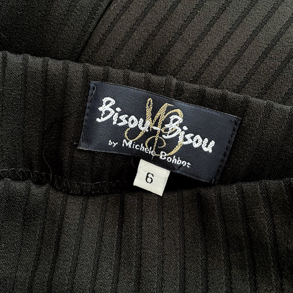 BLACK STRIPED MAXI SKIRT W/ SLIT (25/26)