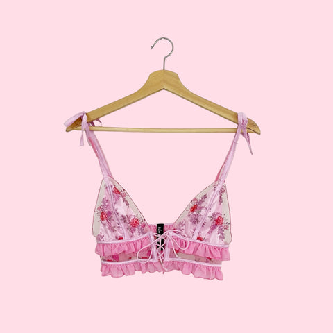 FOR LOVE & LEMONS ROSE BLOOM TRIANGLE BRA (S)