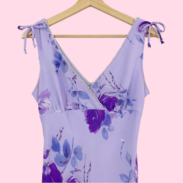 LAVENDER FLORAL MAXI DRESS (S/M)