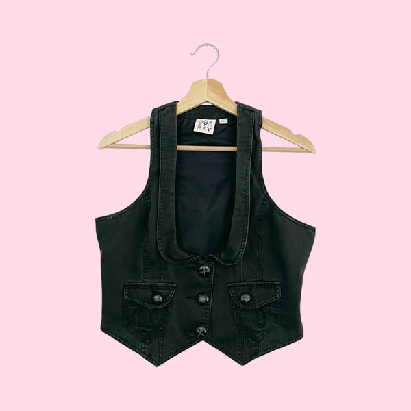 ROXY BLACK COTTON VEST (L)