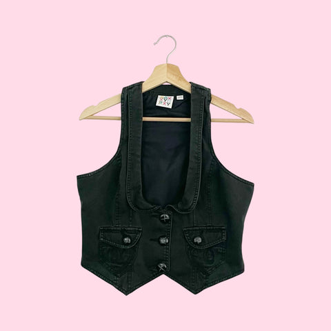 ROXY BLACK COTTON VEST (L)