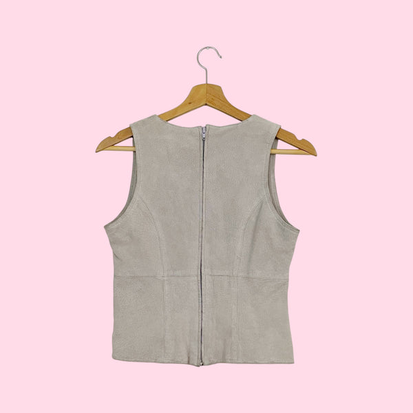 BEBE GRAY SUEDE TANK TOP (S)