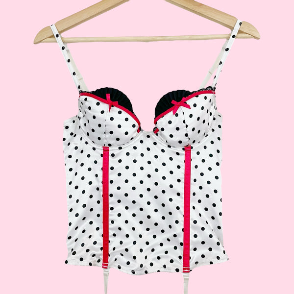 WHITE POLKA DOT BUSTIER (36)