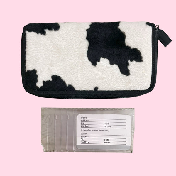 XOXO FUZZY COW WALLET