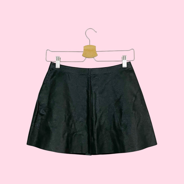 BLACK LEATHER BUTTON UP MINI SKIRT (25)