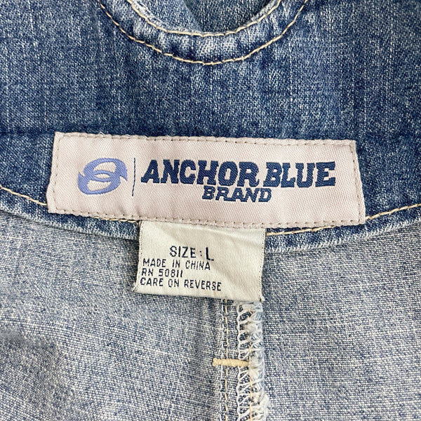 90S DENIM OVERALL SHORTS (L)